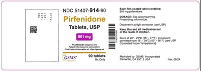 51407-914-90ol (Pirfenidone 801 mg)
